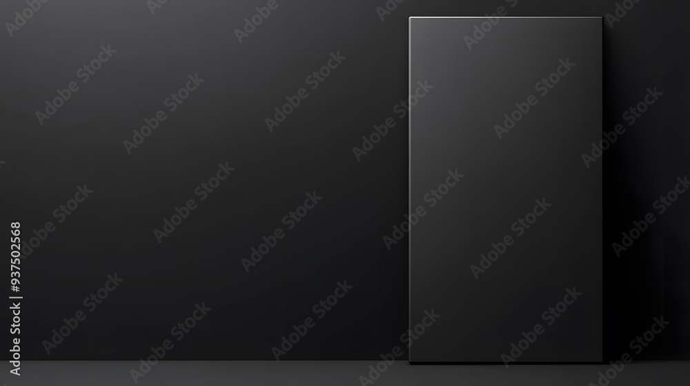 Black Wall Background with Vertical Panel