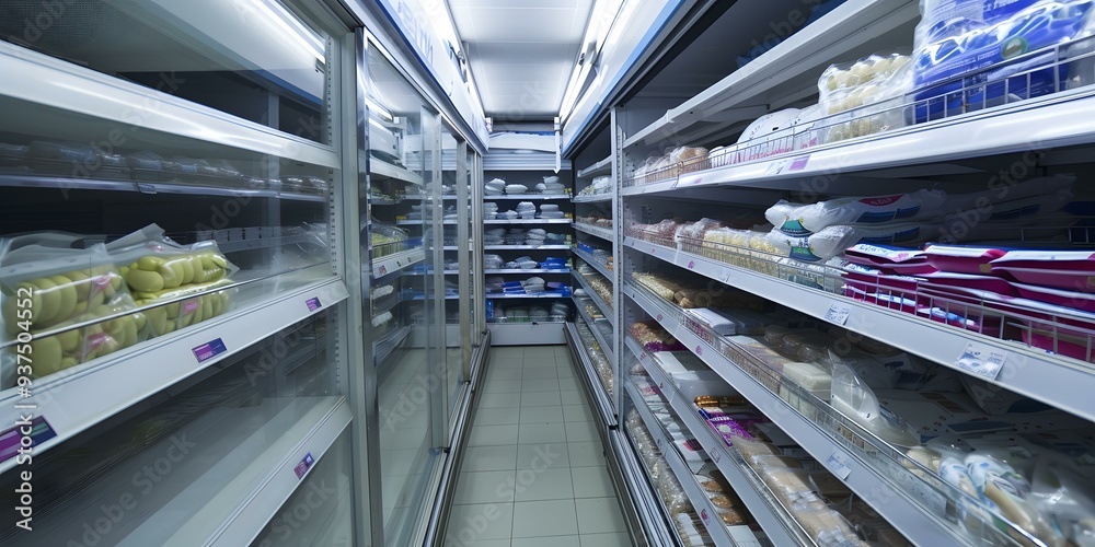 Obraz premium Supermarket Aisle Filled With Food Products