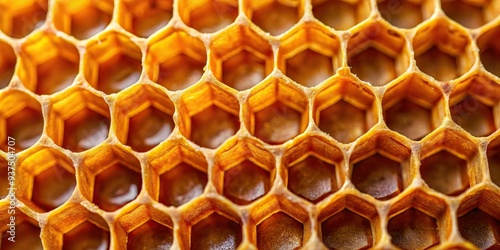 * Honeycomb: Detail, highlighting the unique structure of honeycomb cells photo