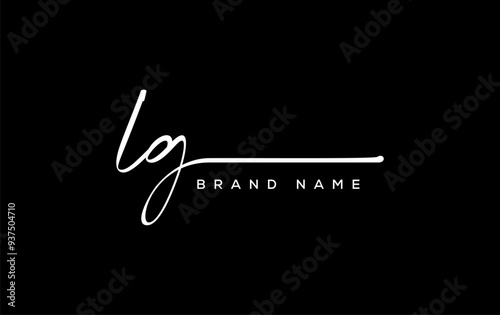 LG letter beauty handwriting vector logo. photo