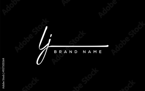 LJ letter beauty handwriting vector logo.