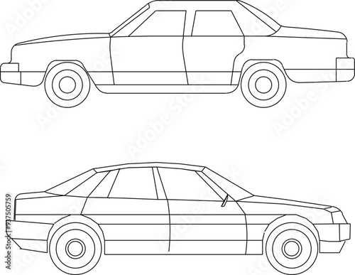 Vector sketch illustration of a citycar vehicle design for transport in big cities 