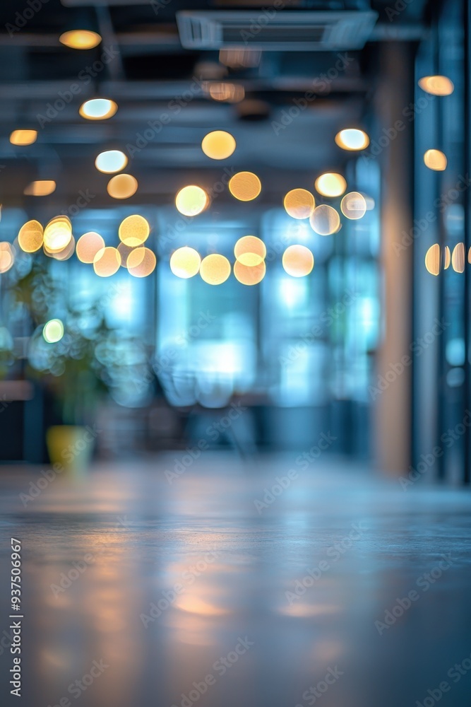 Blurry Lights in Cozy Cafe Interior