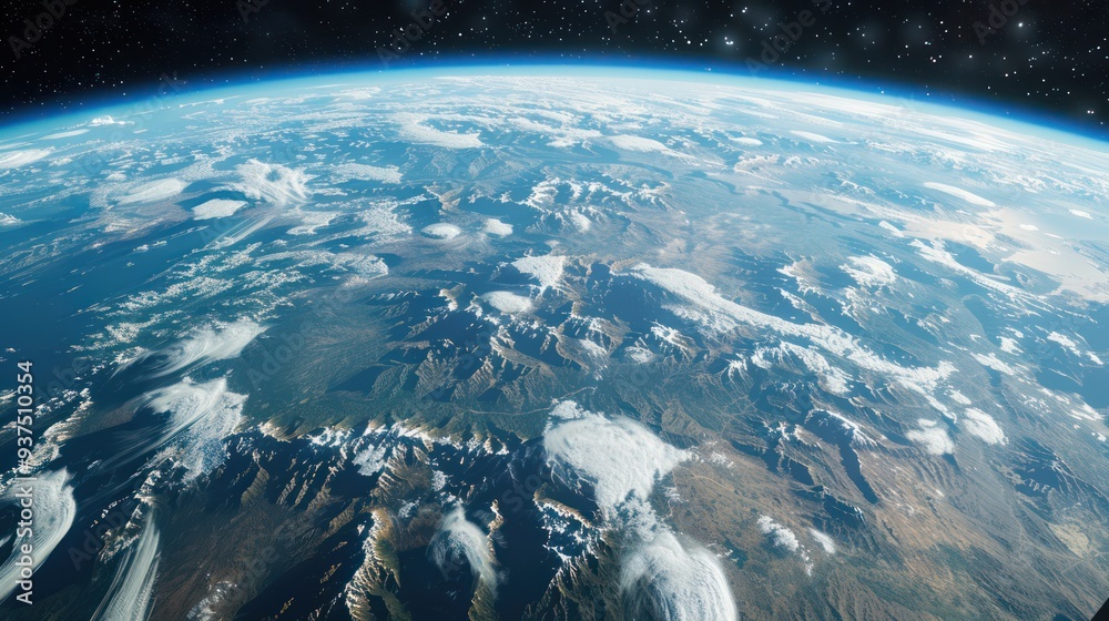 Earth's Atmosphere and Mountain Ranges from Space Earth's Atmosphere and Mountain Ranges from Space