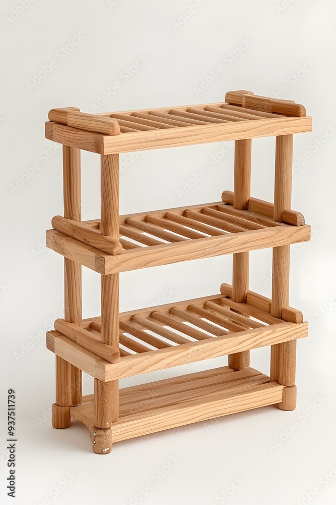 Wooden Three Tiered Shelf Wooden Three Tiered Shelf