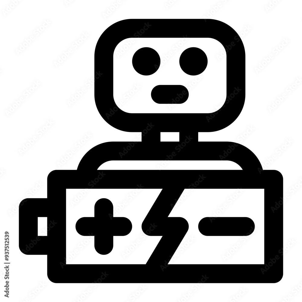 battery, robotics, robot, charging, robot kit, rechargeable outline icon battery, robotics, robot, charging, robot kit, rechargeable outline icon