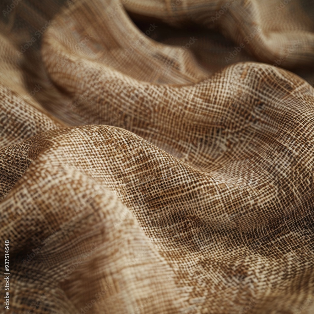 Fototapeta premium Close-up of textured fabric showcasing natural tones and intricate patterns, perfect for design and textile projects.