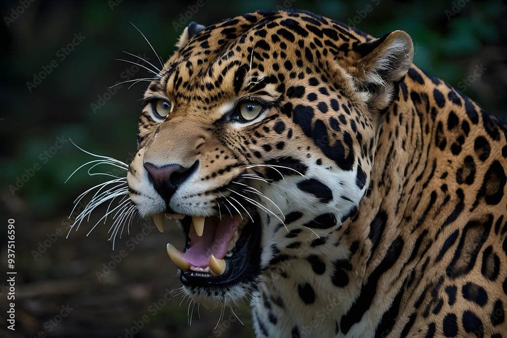 A close up of a Jaguar in a forest A close up of a Jaguar in a forest
