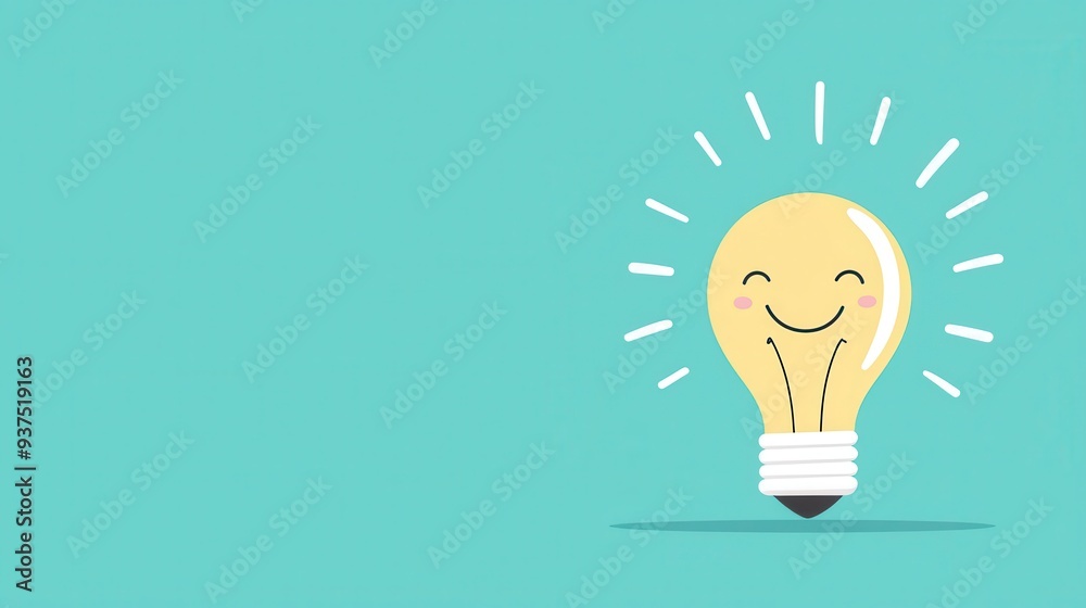 Smiling Lightbulb Idea Concept Smiling Lightbulb Idea Concept