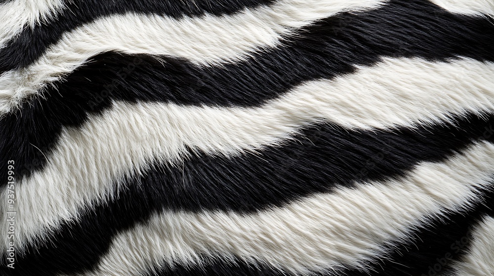 Close-up of black and white stripes of zebra fur.