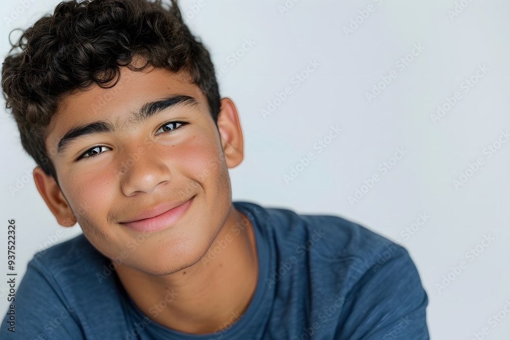 Cheerful Teen Boy Smiling Close Up Portrait White Background Cheerful Teen Boy Smiling Close Up Portrait White Background