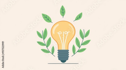 Green Lightbulb Idea Eco Friendly Sustainable Innovation Concept