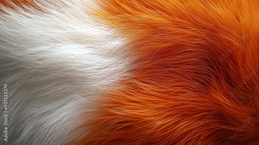 Close-up of fox fur with vibrant red, orange, and white tones Close-up of fox fur with vibrant red, orange, and white tones
