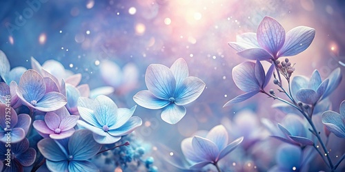 Indigo Dreamy Whimsical Ethereal Soft Pastel Hues Delicate Petal-Like Shapes