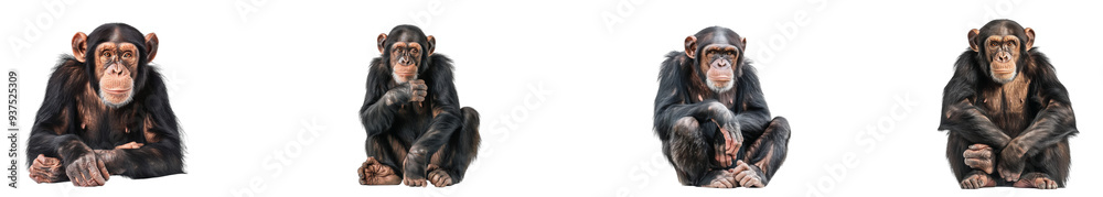 Chimpanzees displaying varied emotions during playtime, on the Transparent background, PNG Format Chimpanzees displaying varied emotions during playtime, on the Transparent background, PNG Format