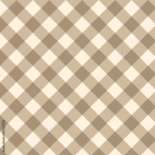 Gingham seamless pattern.Checkered tartan plaid repeat pattern in brown.Geometric vector illustration background wallpaper.