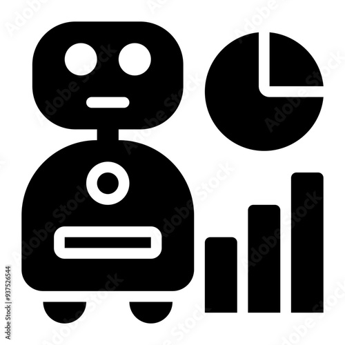 robot analysis, robotic, robot, robot research, analytics, analytical solid or glyph icon
