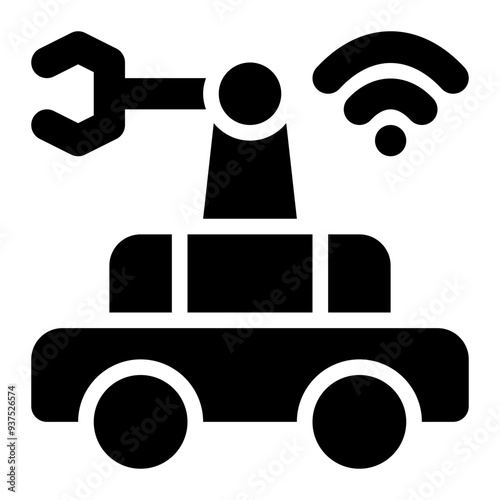 robot car, robot mobile, robotic, robot, transportation, autonomous robot, robot vehicle solid or glyph icon