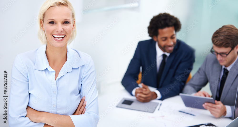 Woman, arms crossed portrait and trader in office, investment broker and leader of team planning. Finance, project and tech for stock market trading in workplace, coworking and manager for accounting Woman, arms crossed portrait and trader in office, investment broker and leader of team planning. Finance, project and tech for stock market trading in workplace, coworking and manager for accounting