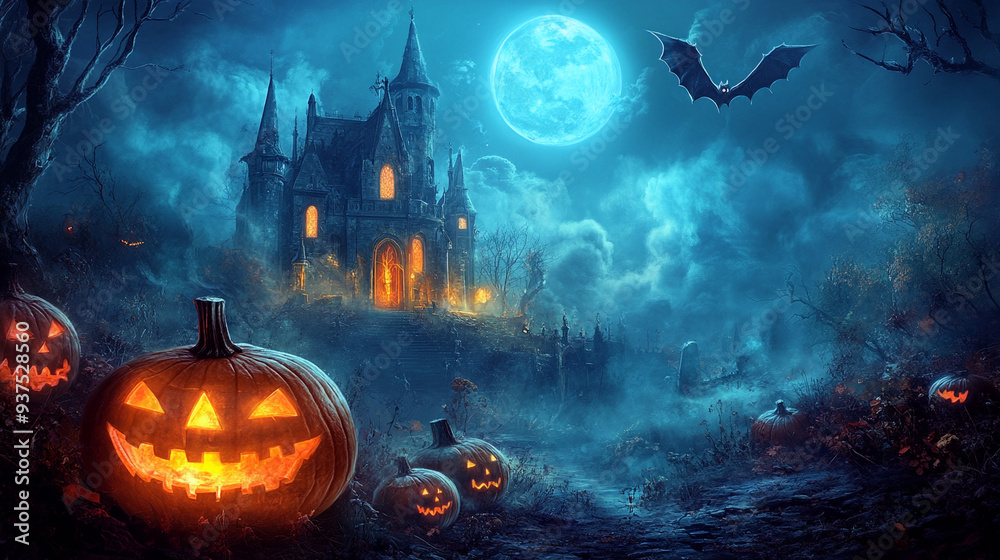 Haunted Castle on Halloween Night Haunted Castle on Halloween Night