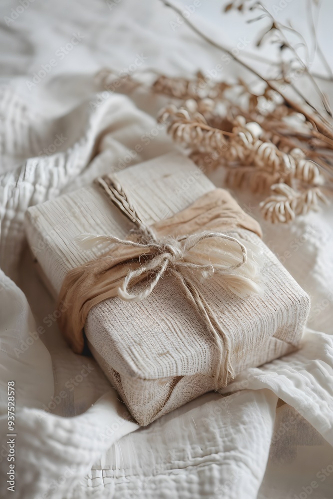 Detailed texture of a rustic handmade gift box in a delicate setting AI generated illustration Detailed texture of a rustic handmade gift box in a delicate setting AI generated illustration