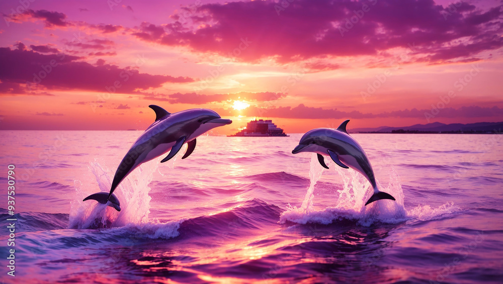 Fototapeta premium dolphins in the sea