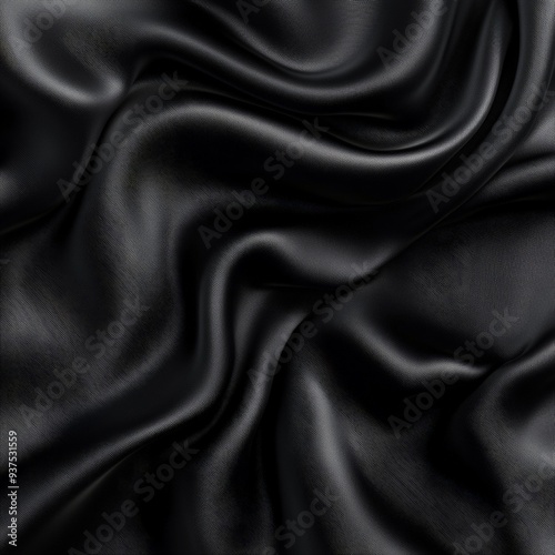 Luxurious Black Fabric Texture with Elegant Folds