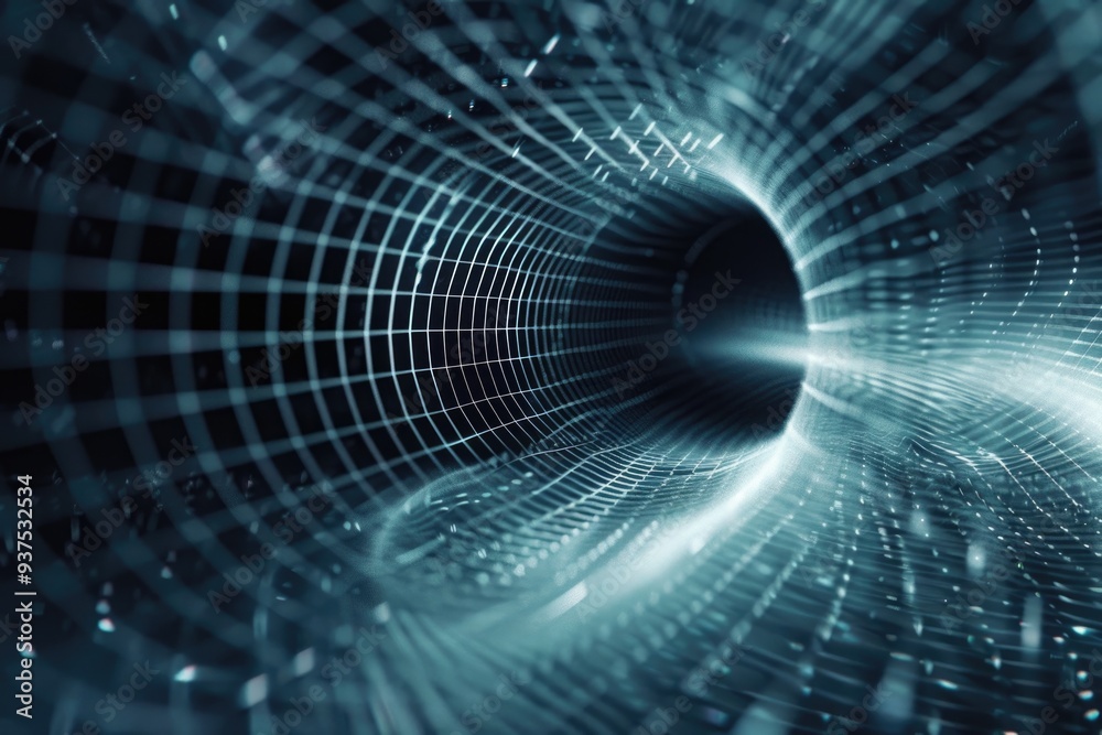 Abstract 3D Wormhole Tunnel Grid Digital Background Abstract 3D Wormhole Tunnel Grid Digital Background