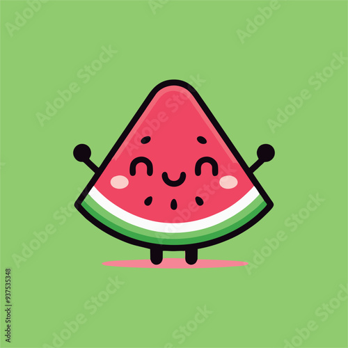 Watermelon with happiness Face vector