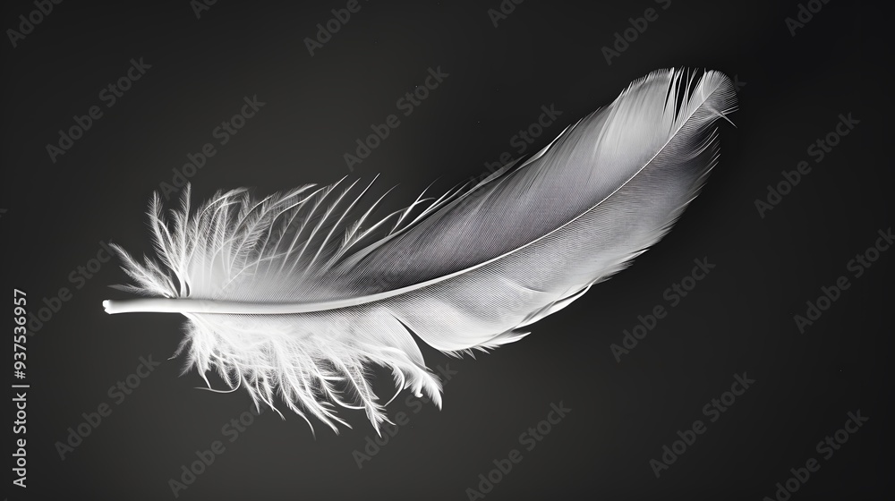 Feathers detail captured against a solid monochrome backdrop AI generated illustration Feathers detail captured against a solid monochrome backdrop AI generated illustration