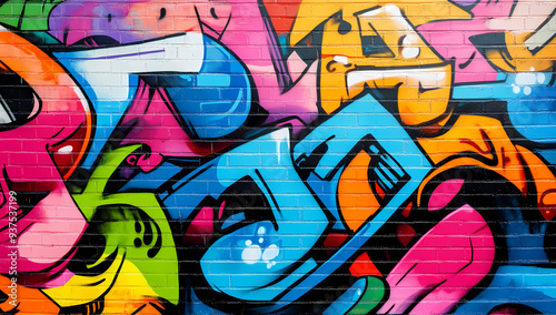 Wallpaper Mural Vibrant graffiti wall showcasing dynamic hip-hop street art style Torontodigital.ca