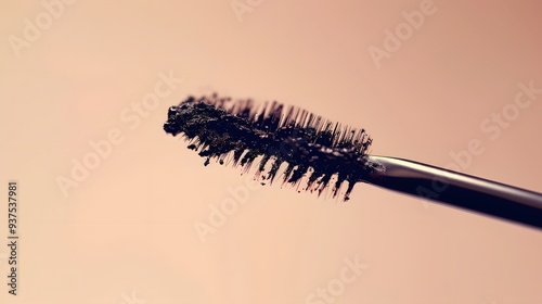 Focus on a mascara wand against a pale background AI generated illustration