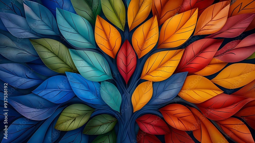 Tree art vibrant and whimsical pattern of leaves fantasy background watercolor style more clarity with clear light and sharp focus high detailed Tree art vibrant and whimsical pattern of leaves fantasy background watercolor style more clarity with clear light and sharp focus high detailed