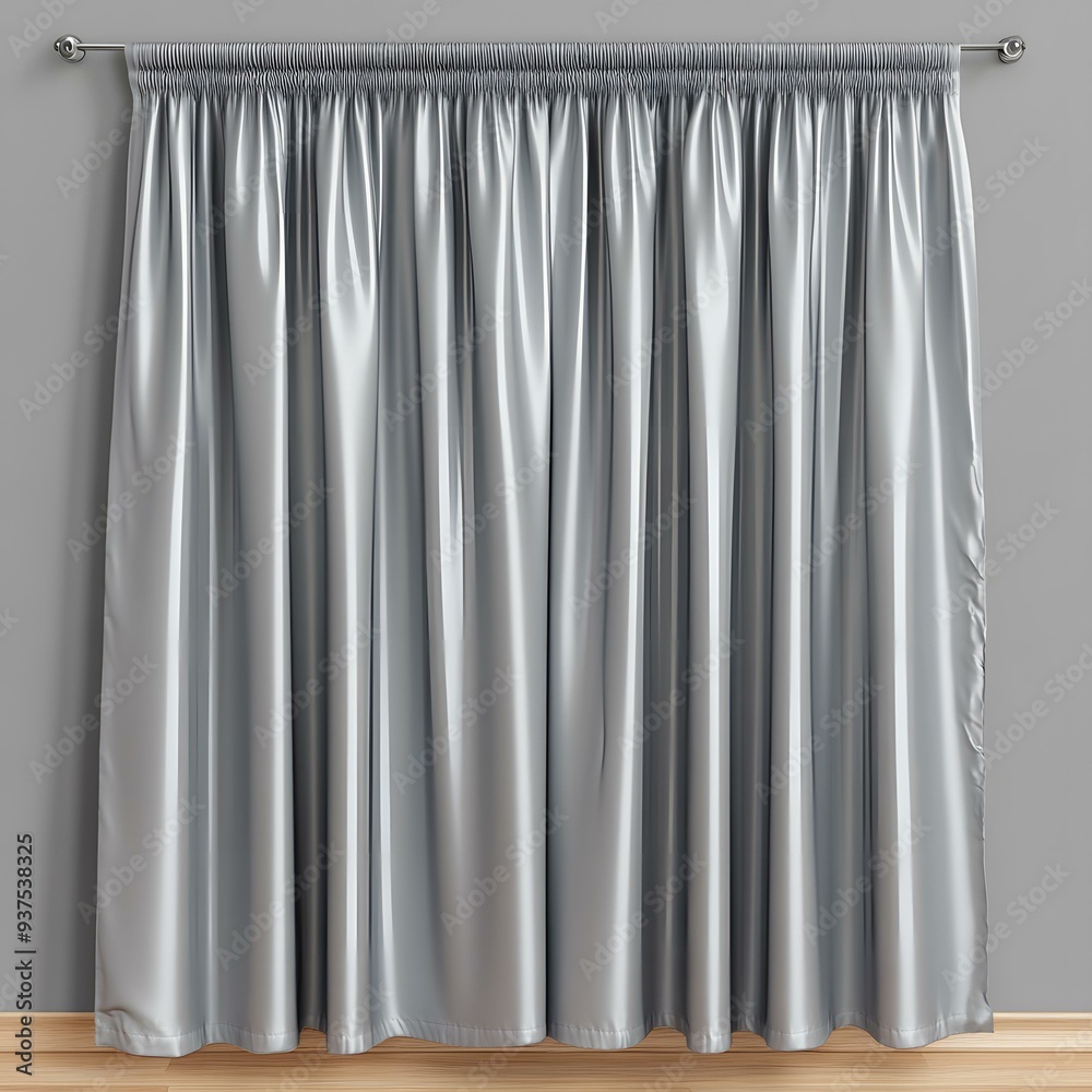 Silver Satin Curtain Drapery Silver Satin Curtain Drapery