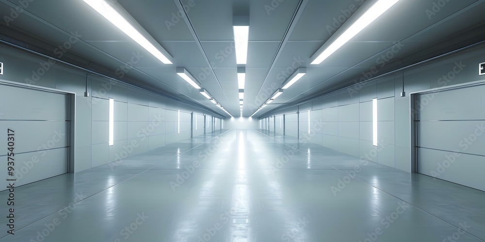 Futuristic White Corridor Interior Design Futuristic White Corridor Interior Design