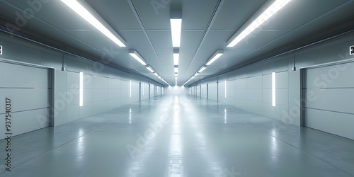 Futuristic White Corridor Interior Design