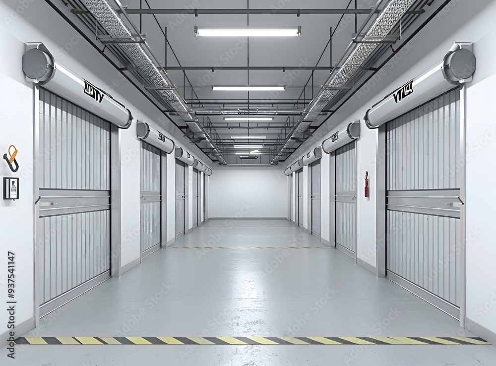 Fototapeta premium Modern Industrial Garage Doors Interior Design