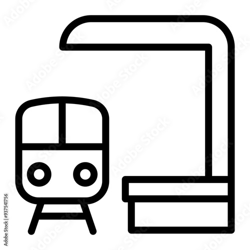 Train Station Vector Icon Design