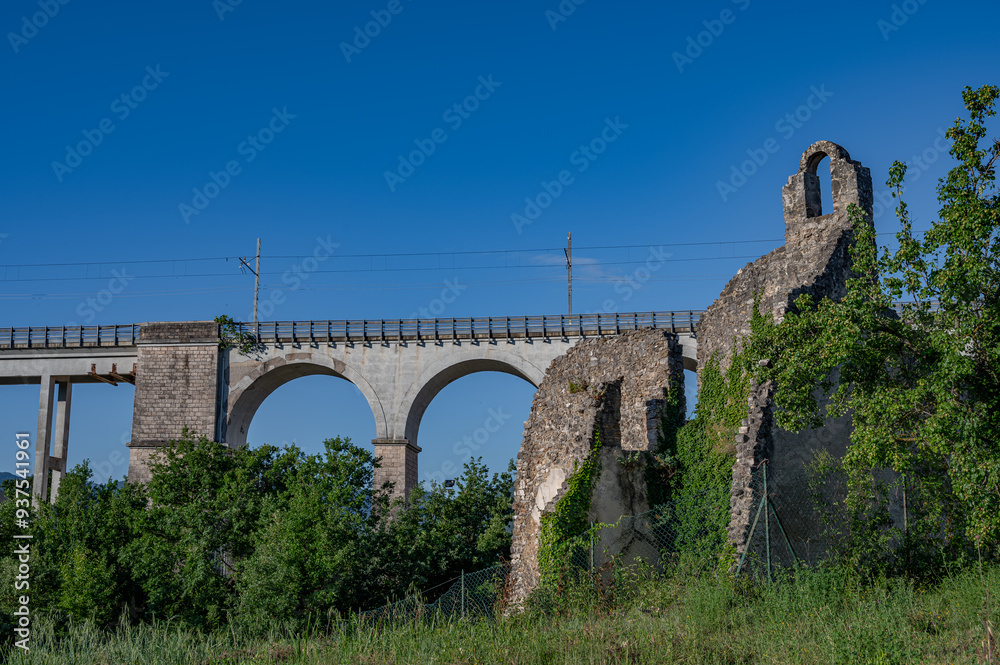 Fototapeta premium Isernia. Santo Spirito railway bridge 2024.