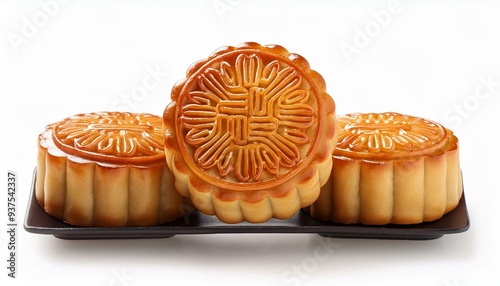 mooncakes on a white background