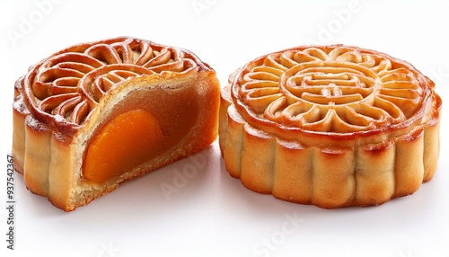 mooncakes on a white background