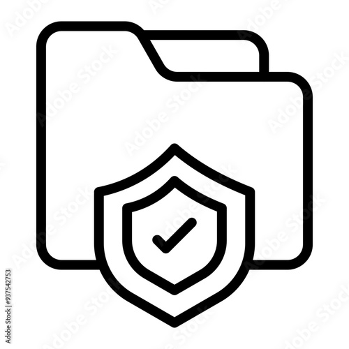 Protected Folder Vector Icon Design