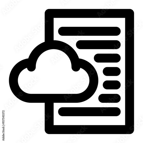 cloud information, cloud data, cloud file, cloud computing, document, cloud outline icon