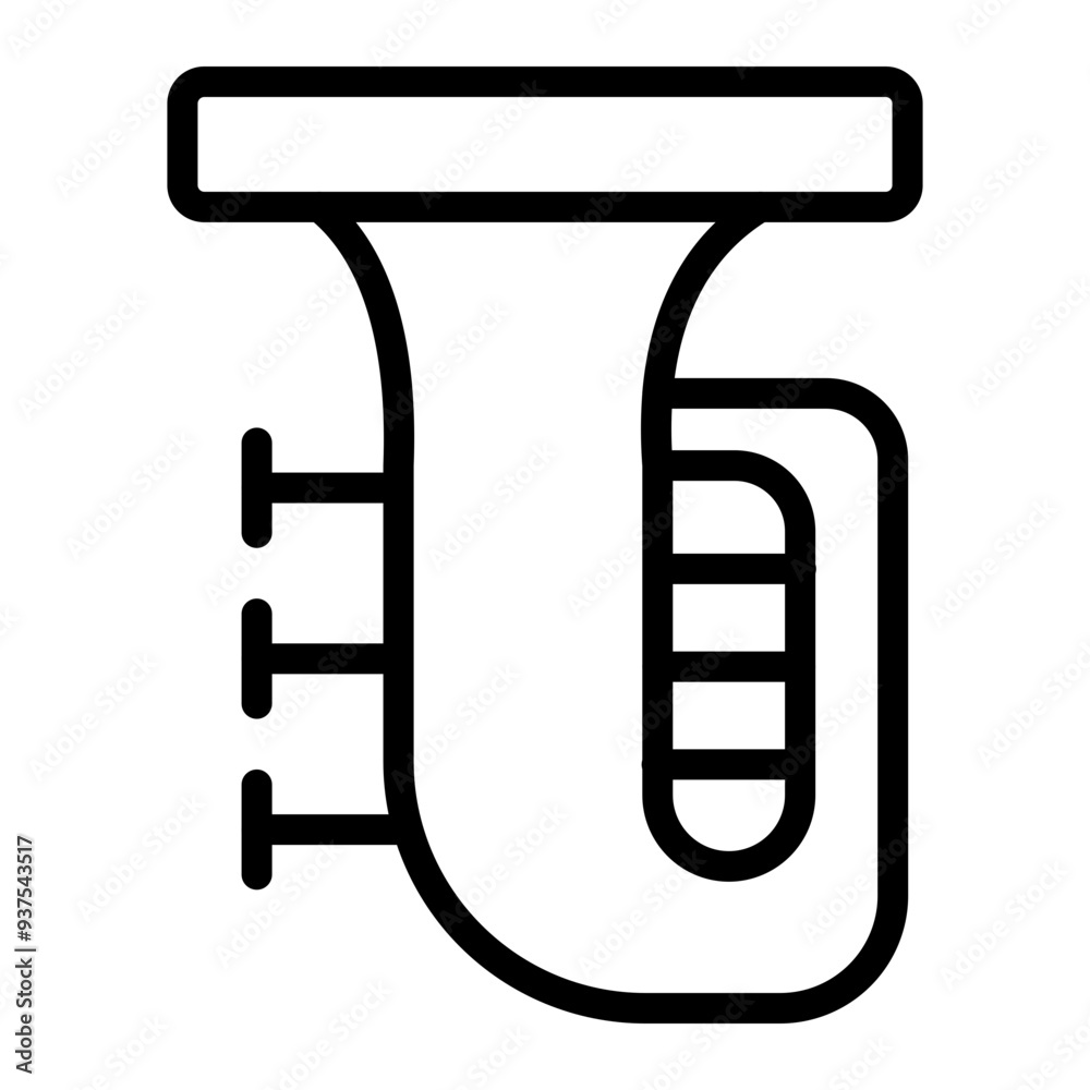 Tuba Vector Line Icon Design Tuba Vector Line Icon Design