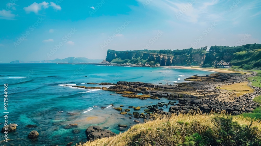 Fototapeta premium Coastal Cliffs and Turquoise Waters