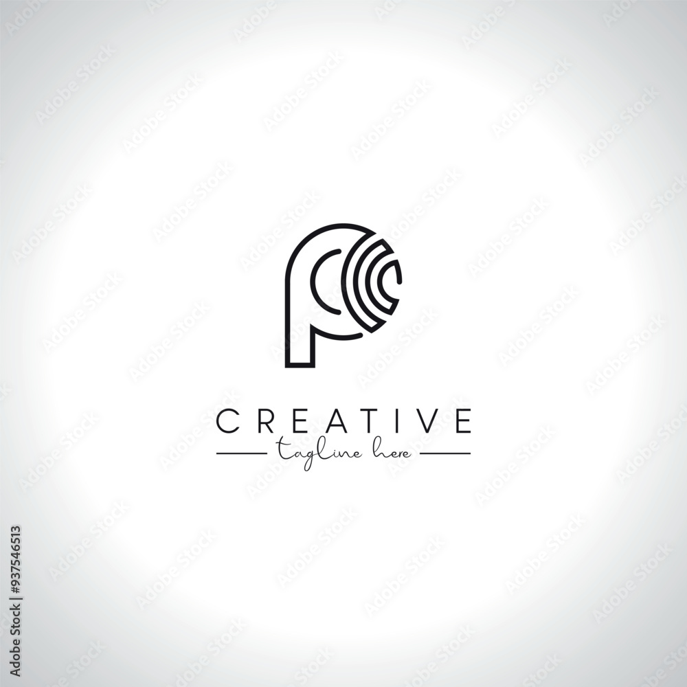 Alphabet Letter P Modern Artistic Line Logo Design. Initial Vector Template.