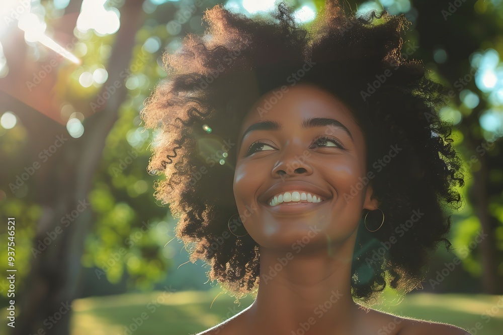 Sunlit Beauty Radiant Black Woman with Glowing Skin Sunlit Beauty Radiant Black Woman with Glowing Skin