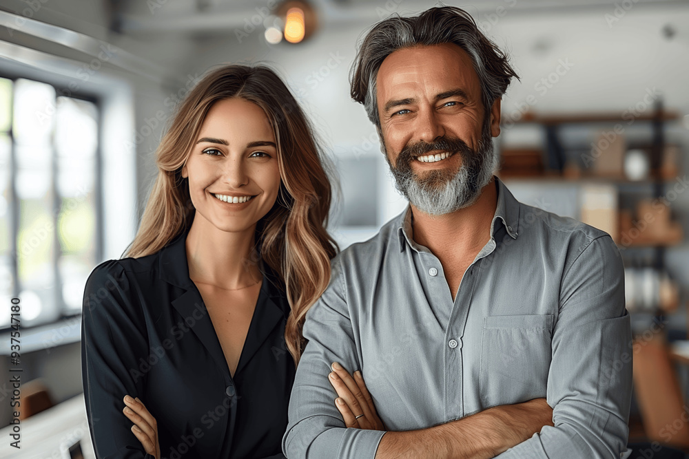 Smiling Business Colleagues Standing In Modern Office Confident Professional Team Smiling Business Colleagues Standing In Modern Office Confident Professional Team