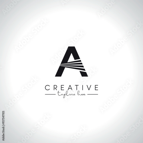 Alphabet Letter A Modern Artistic Zebra Lines Logo Design. Initial Vector Template.