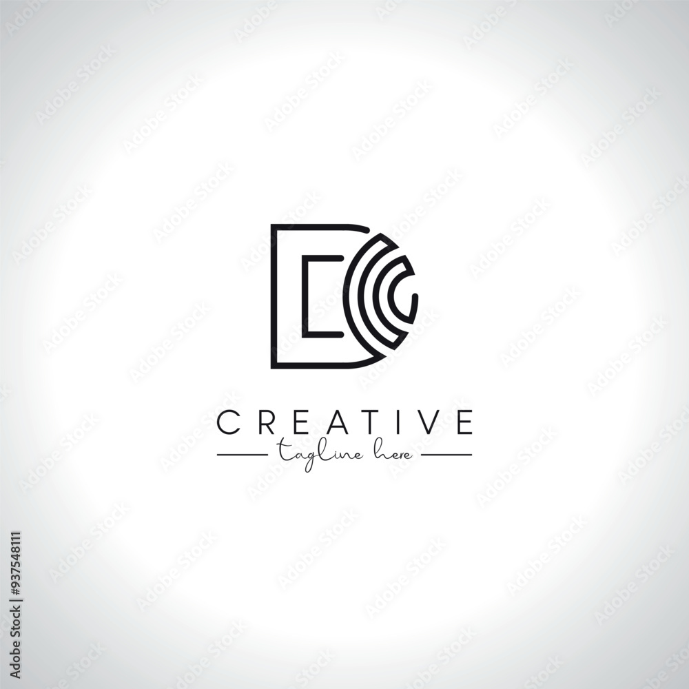 Obraz premium Alphabet Letter D Modern Artistic Line Logo Design. Initial Vector Template.